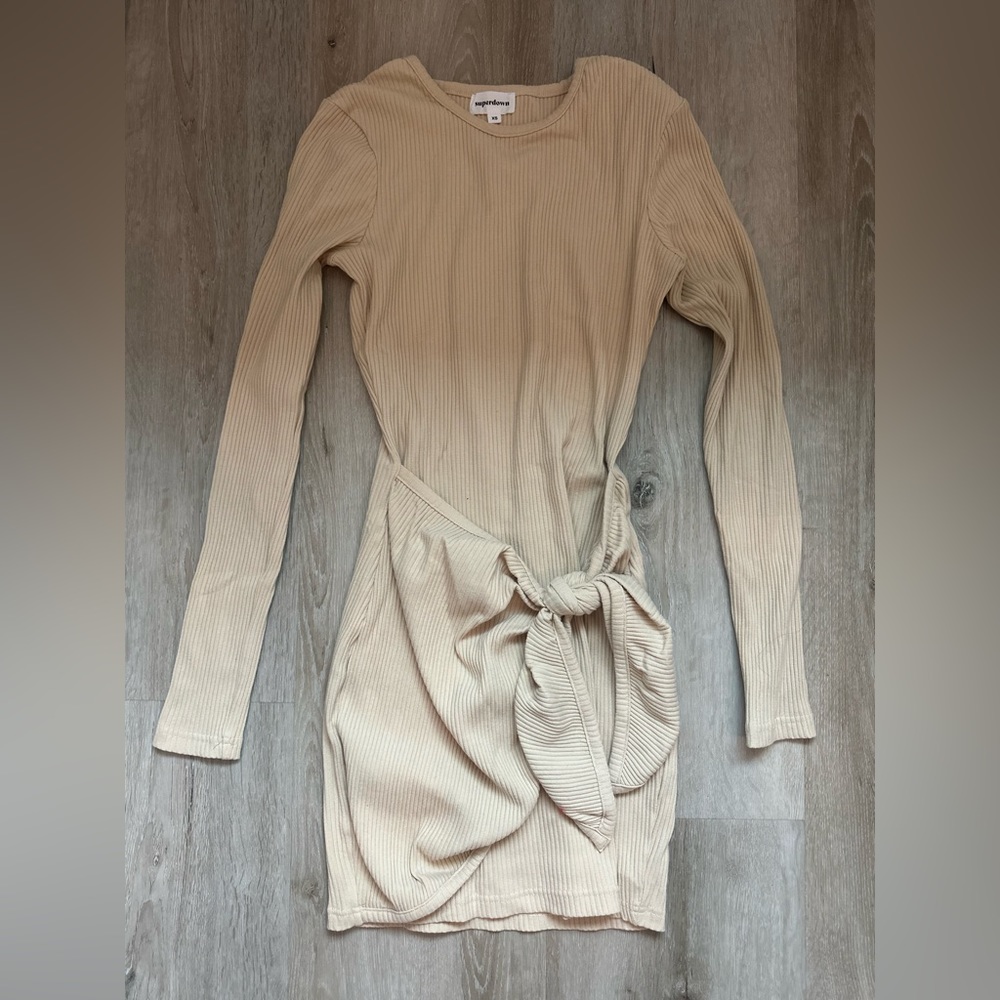 Superdown Dana Wrap Mini Dress nude dress sz XS